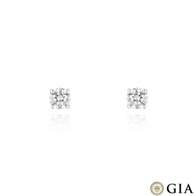 White Gold Diamond Earrings 1.04ct TDW